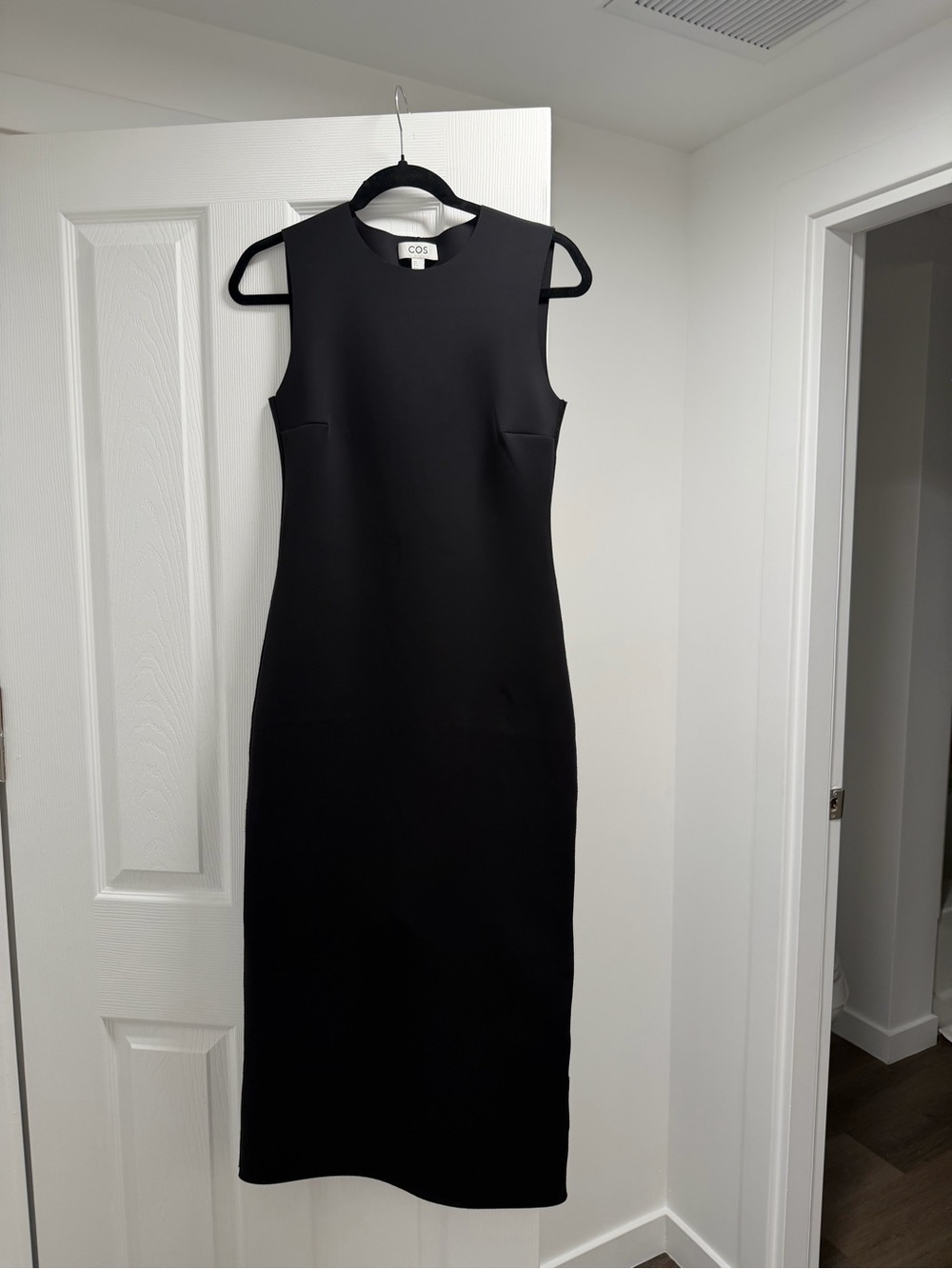 COS Black Sleeveless Midi Sheath Dress